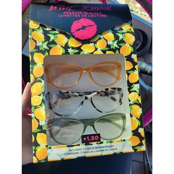 New Betsey Johnson colorful reading glasses +1.5